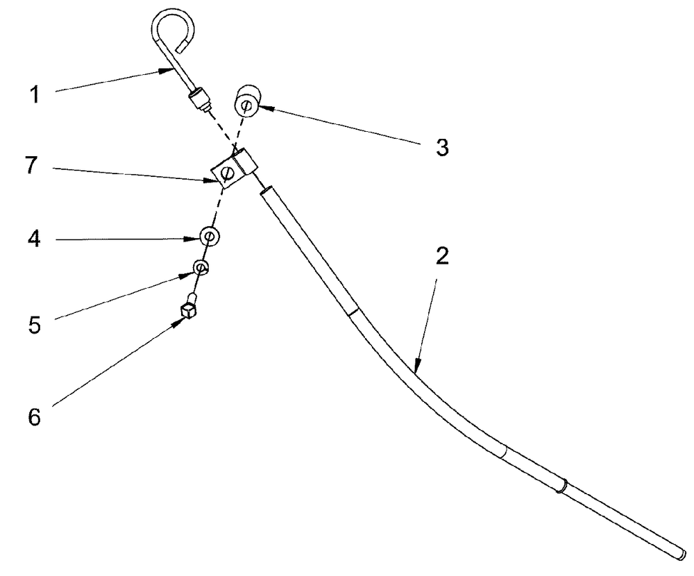 Engine Service Parts - Dipstick And Tube Diagram and Parts List for 076168-00  Briggs and Stratton Generator